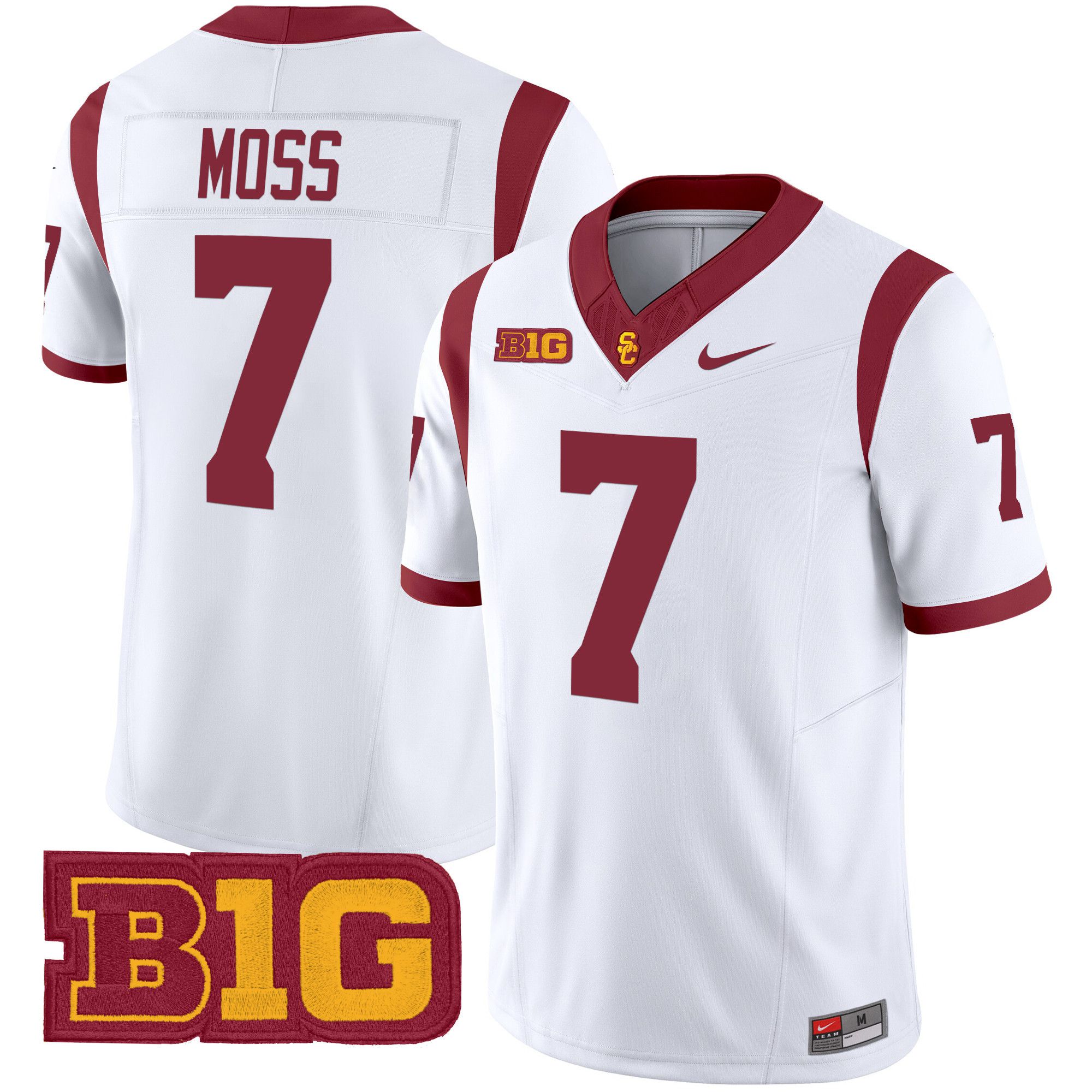 Men USC Trojans #7 Moss White Nike 2024 Vapor Limited NCAA Jersey